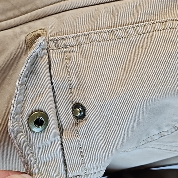 Talbots Stretch Twill Khaki Tan Cinch Waist Zip & Snap Front Field Jacket - Picture 8 of 16